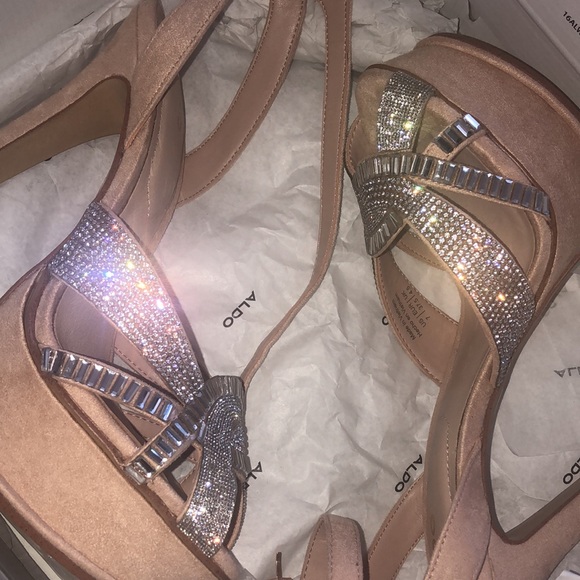 Aldo Shoes - Aldo nude with rhinestones high heel Size :7